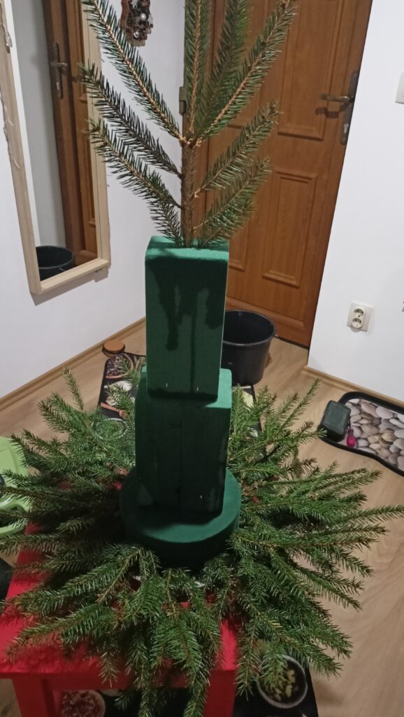 Az ágak tűzdelése a tűzőhabba